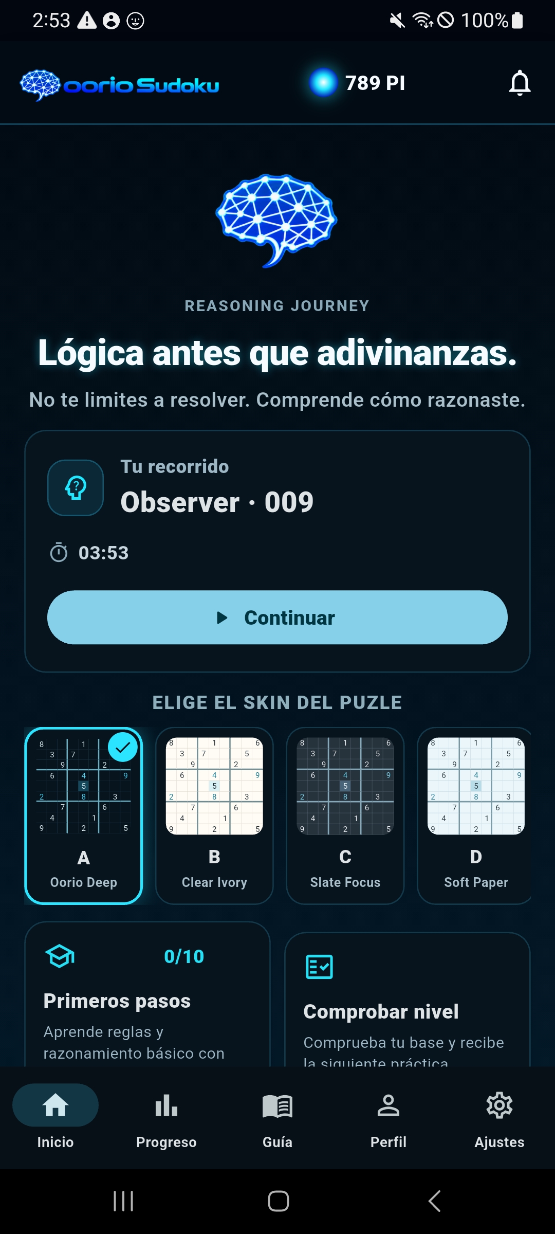 Sudoku 플레이 화면